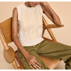 La Ligne 'Nuage' White Cropped Vest Size L